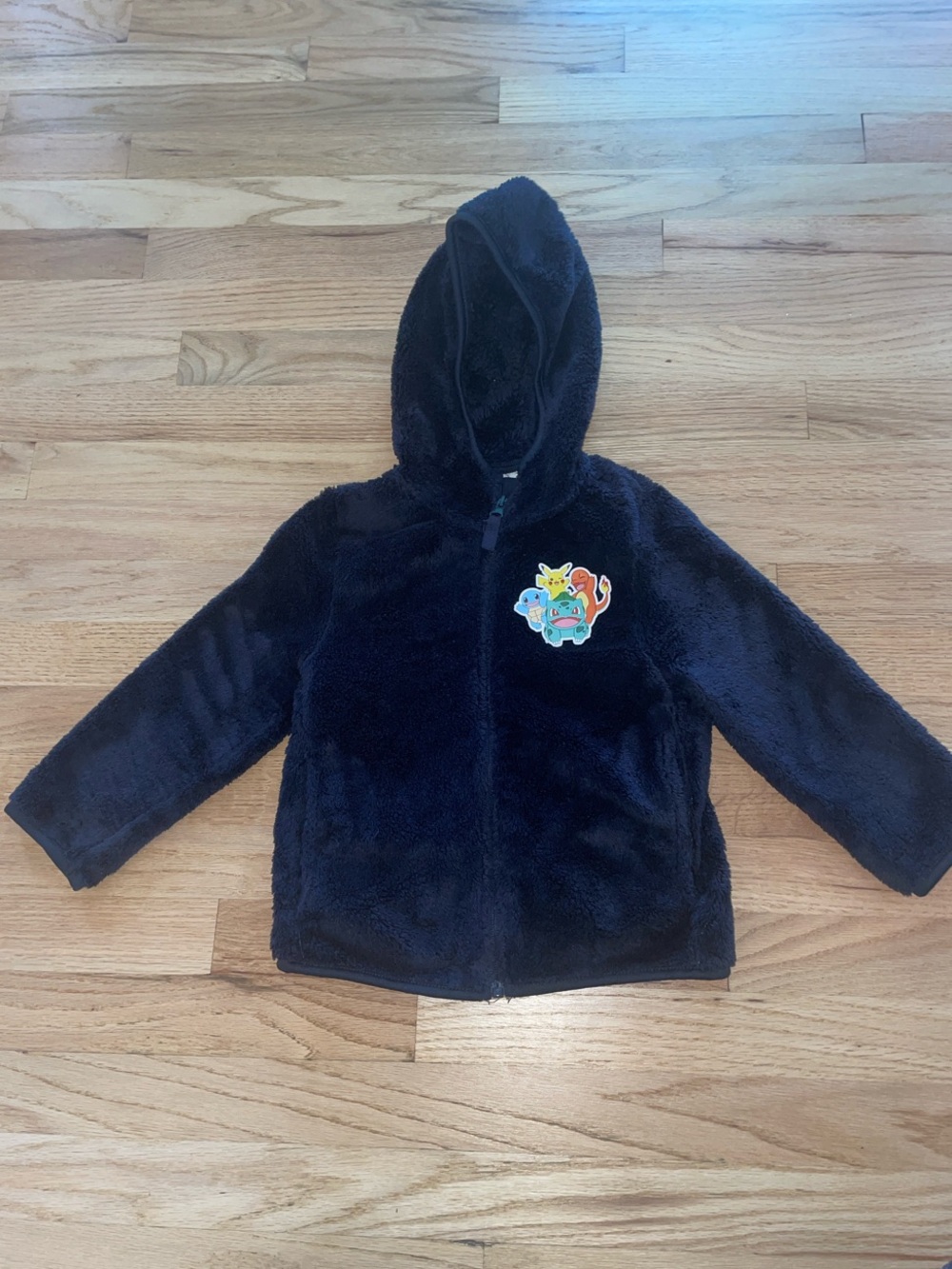 H&M Kids Navy Pokémon Plush Pile Hooded Jacket
